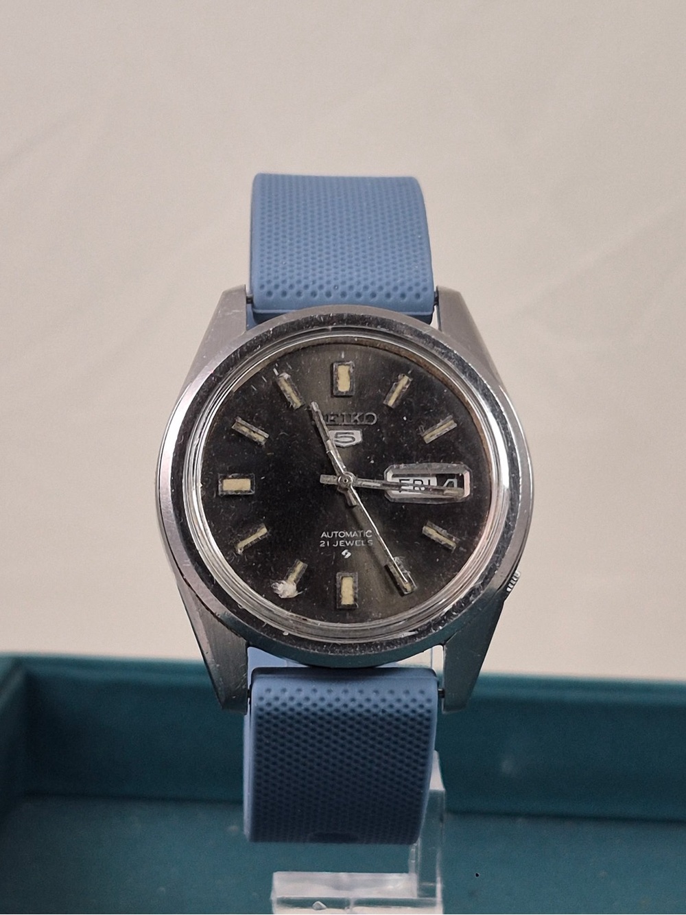 Vintage Seiko 5 Automatic 21 Jewels Day Date Men’s Watch 6119 Running Japan